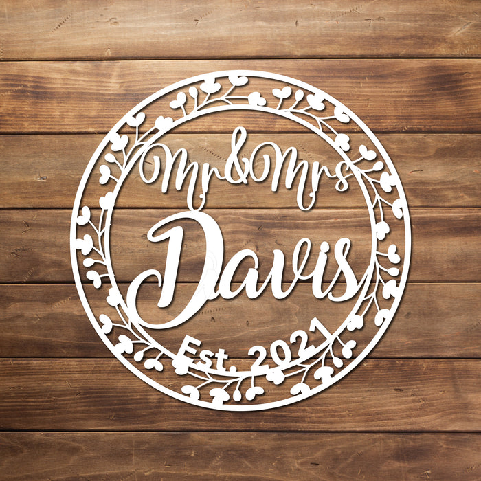 Wedding Sign - Last Name Mr. & Mrs. Sign
