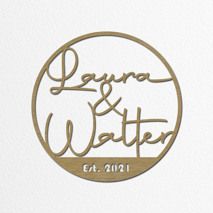 Personalized Wedding Sign - Couples Name in Beautiful Script Text
