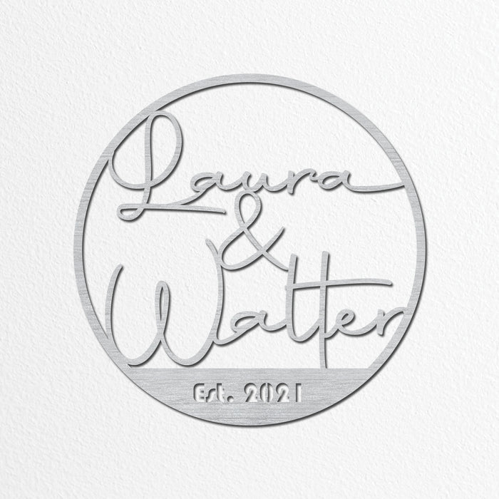 Personalized Wedding Sign - Couples Name in Beautiful Script Text