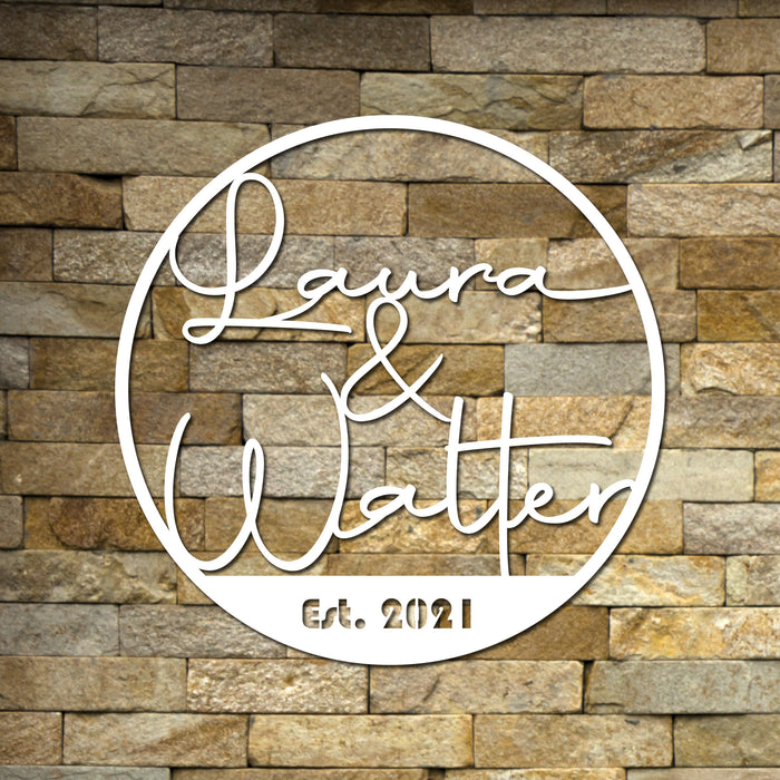 Personalized Wedding Sign - Couples Name in Beautiful Script Text