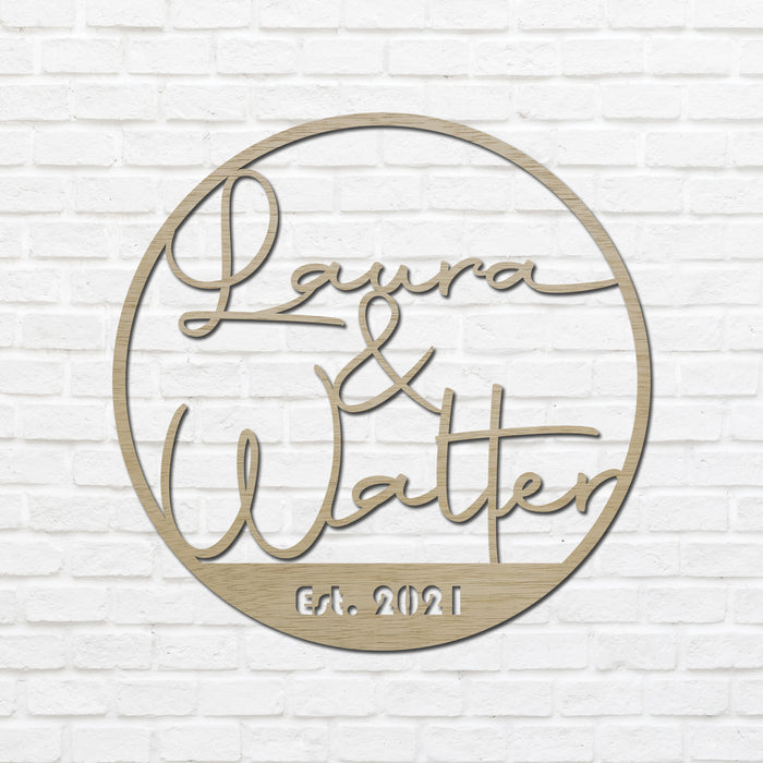 Personalized Wedding Sign - Couples Name in Beautiful Script Text
