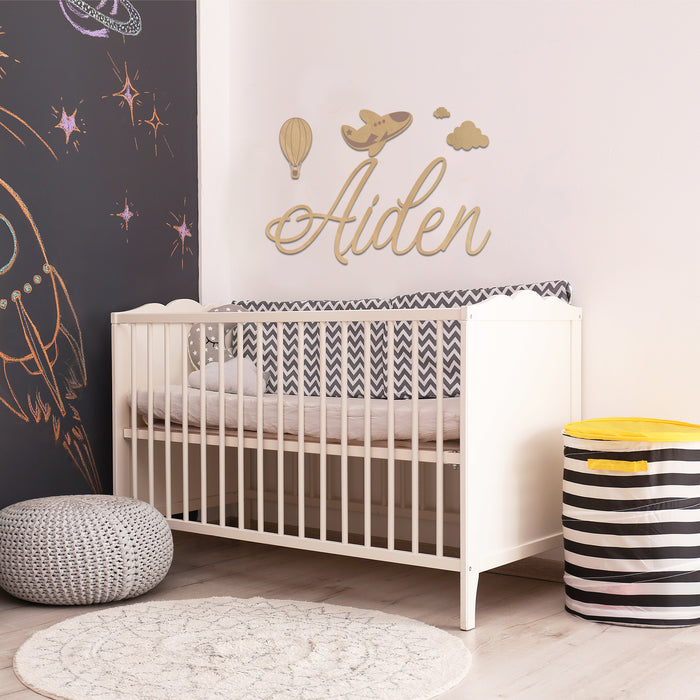 Nursery Name Sign - Flying Dream - Kids and Baby Names Nursery Wall Decor