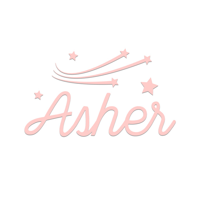 Nursery Name Sign - Flying Stars - Kids and Baby Names Nursery Wall Decor