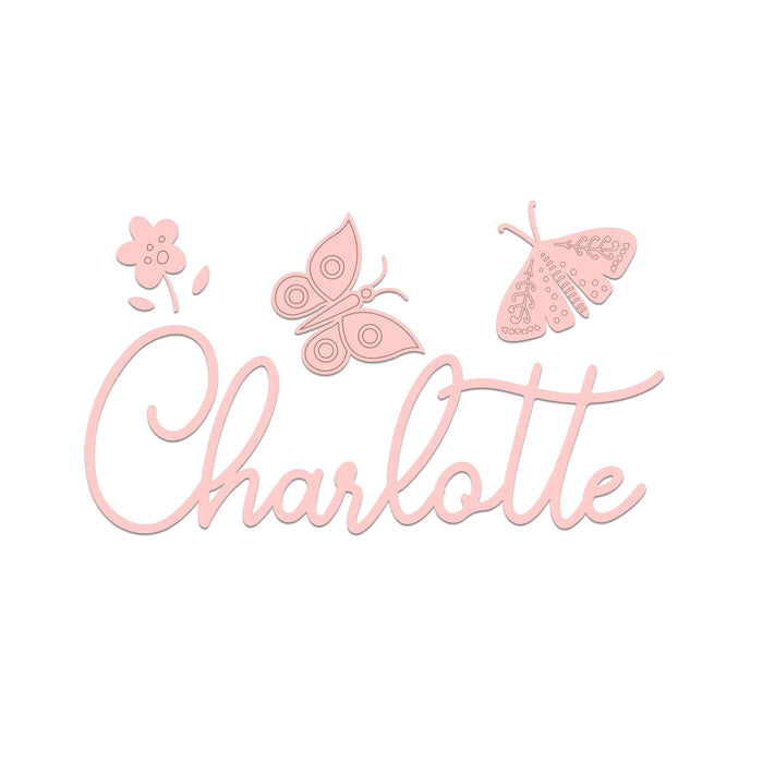 Nursery Name Sign - Butterfly Dream - Kids and Baby Names Nursery Wall Decor