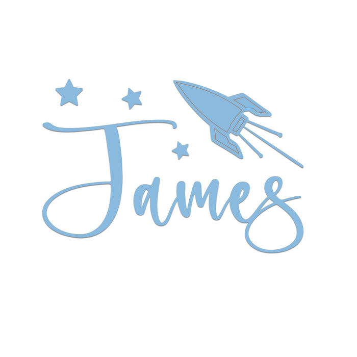 Nursery Name Sign - Lets Rocket to the Moon - Kids and Baby Names Nursery Wall Decor