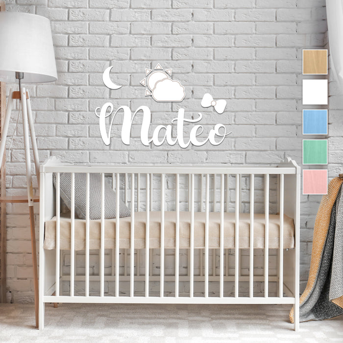 Nursery Name Sign - Good night - Kids and Baby Names Nursery Wall Decor