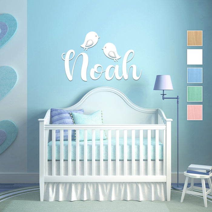 Nursery Name Sign - Birdie Birdie - Kids and Baby Names Nursery Wall Decor