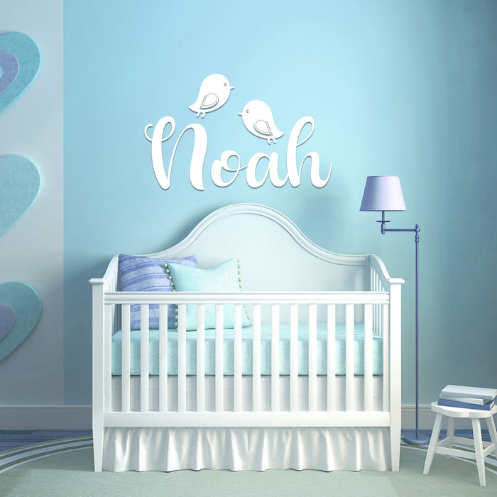 Nursery Name Sign - Birdie Birdie - Kids and Baby Names Nursery Wall Decor