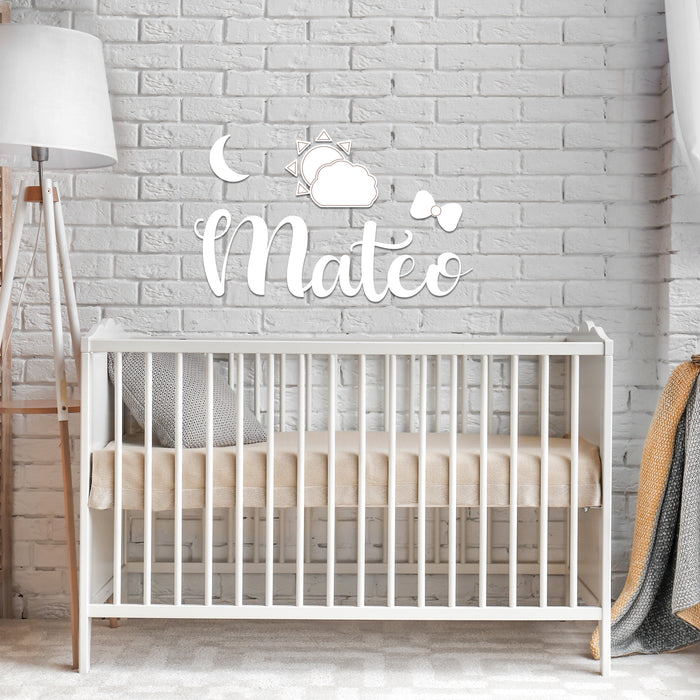 Nursery Name Sign - Good night - Kids and Baby Names Nursery Wall Decor