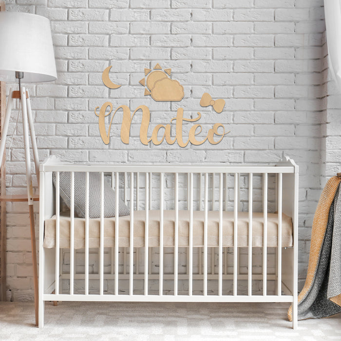 Nursery Name Sign - Good night - Kids and Baby Names Nursery Wall Decor