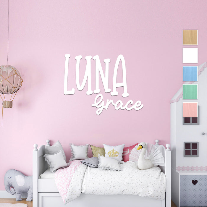 Nursery Name Sign - Graceful dream - Kids and Baby Names Nursery Wall Decor