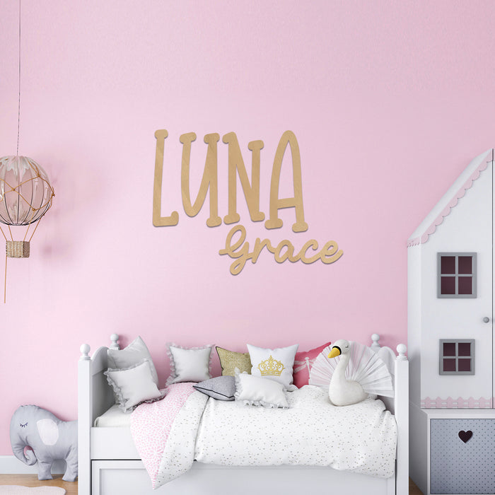 Nursery Name Sign - Graceful dream - Kids and Baby Names Nursery Wall Decor