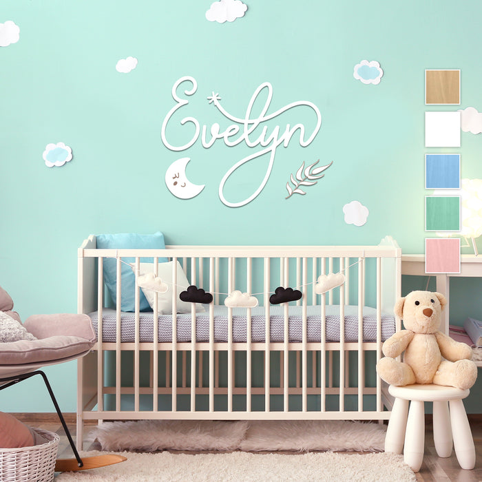 Nursery Name Sign - Gentle Dream - Kids and Baby Names Nursery Wall Decor