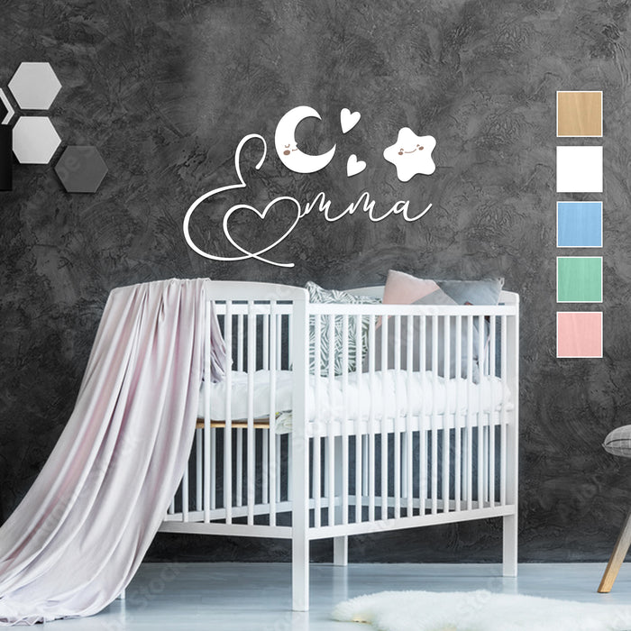 Nursery Name Sign - To the Moon and Stars - Kids and Baby Names Nursery Wall Decor