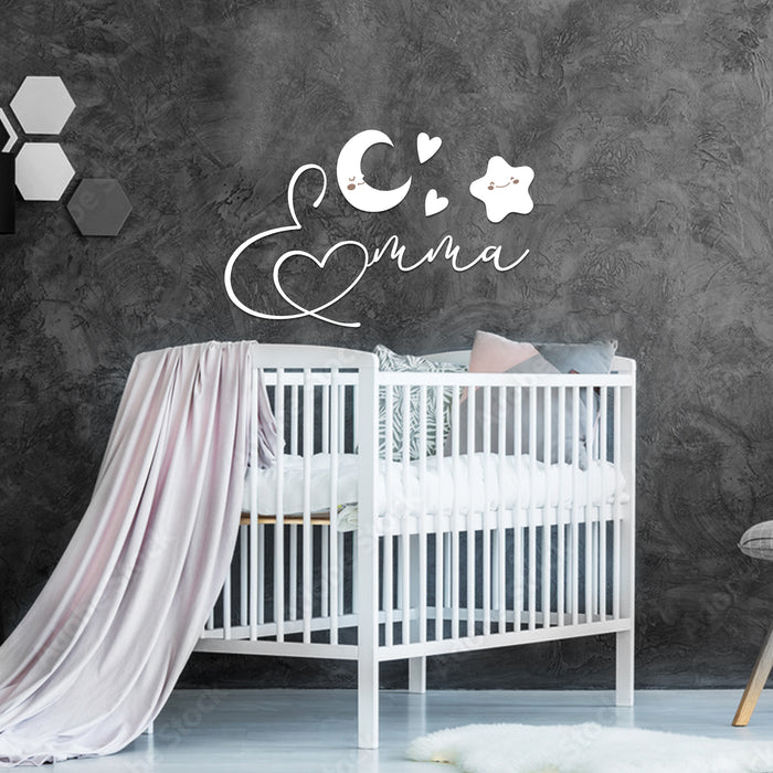 Nursery Name Sign - To the Moon and Stars - Kids and Baby Names Nursery Wall Decor