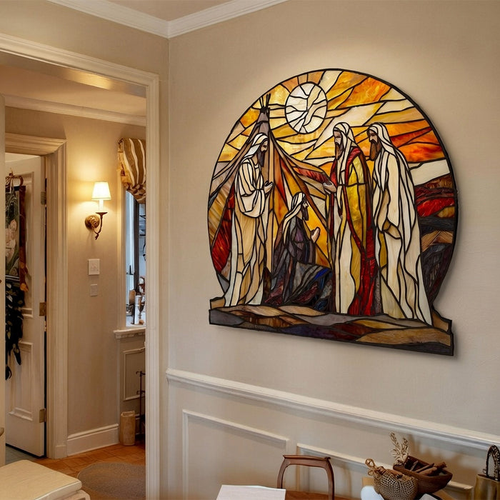 Genesis 18 - The Lord visits Abraham  - Wood & Canvas Wall Art