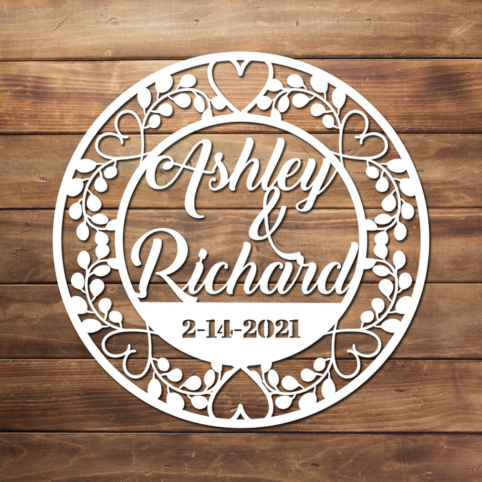 Wooden Names Wedding Sign - Couples Name and date Personalized Wedding Gift