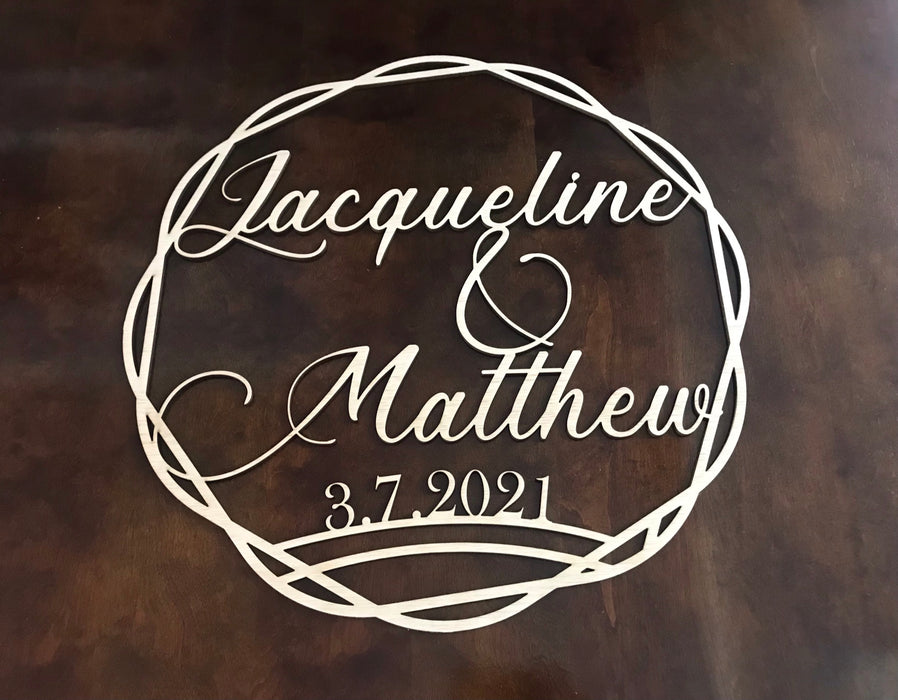 Personalized Wedding Sign - Engagement or Wedding Backdrop Sign
